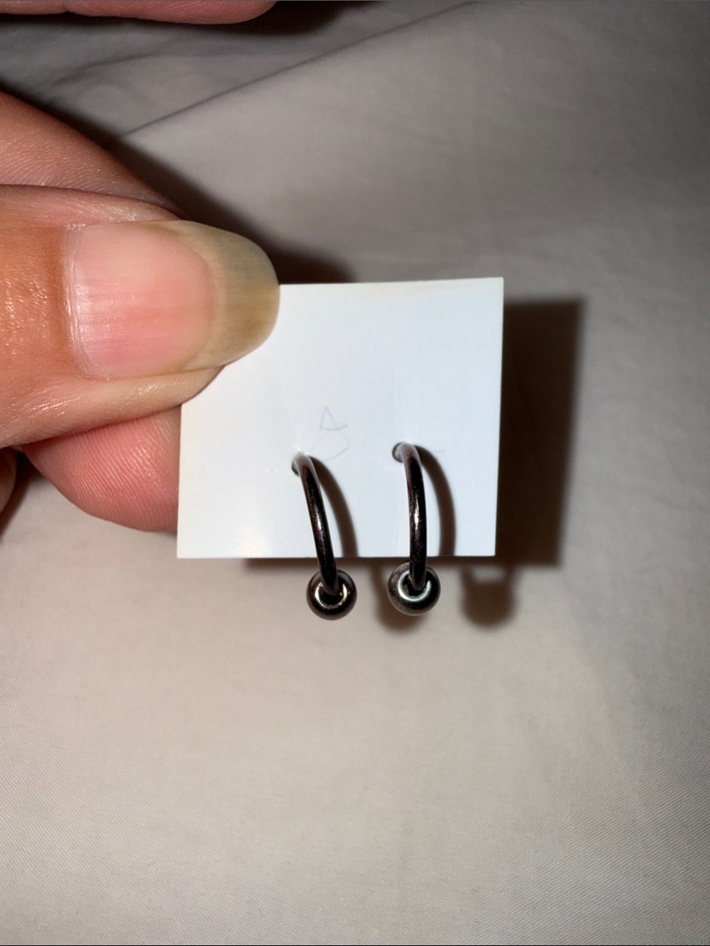 Minimal Brown Hoop Earrings with Stud Accent